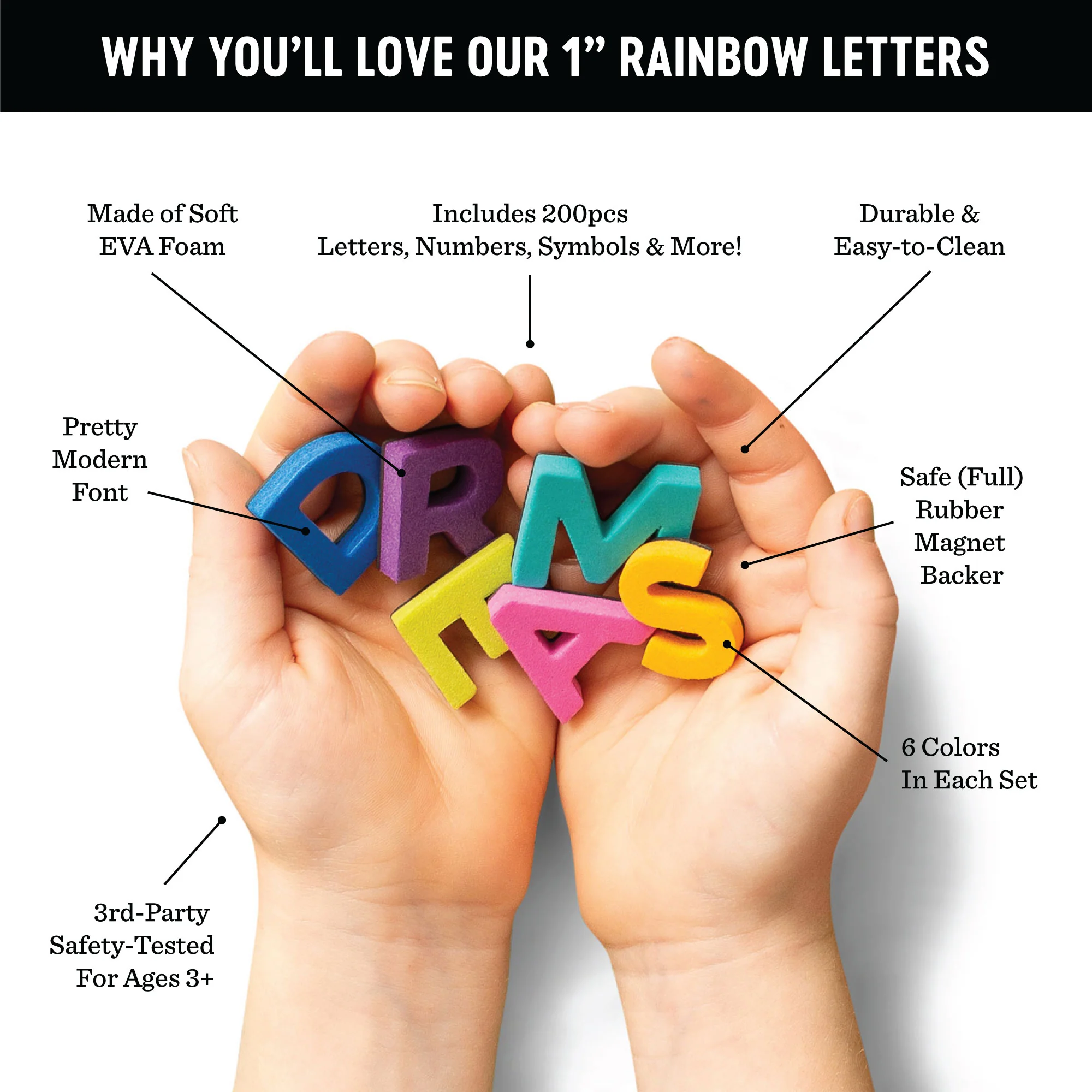 1" 200pc Rainbow Story Magnetic Uppercase Letters & Numbers • TTSC x Readers to Dreamers Collab - Image 6