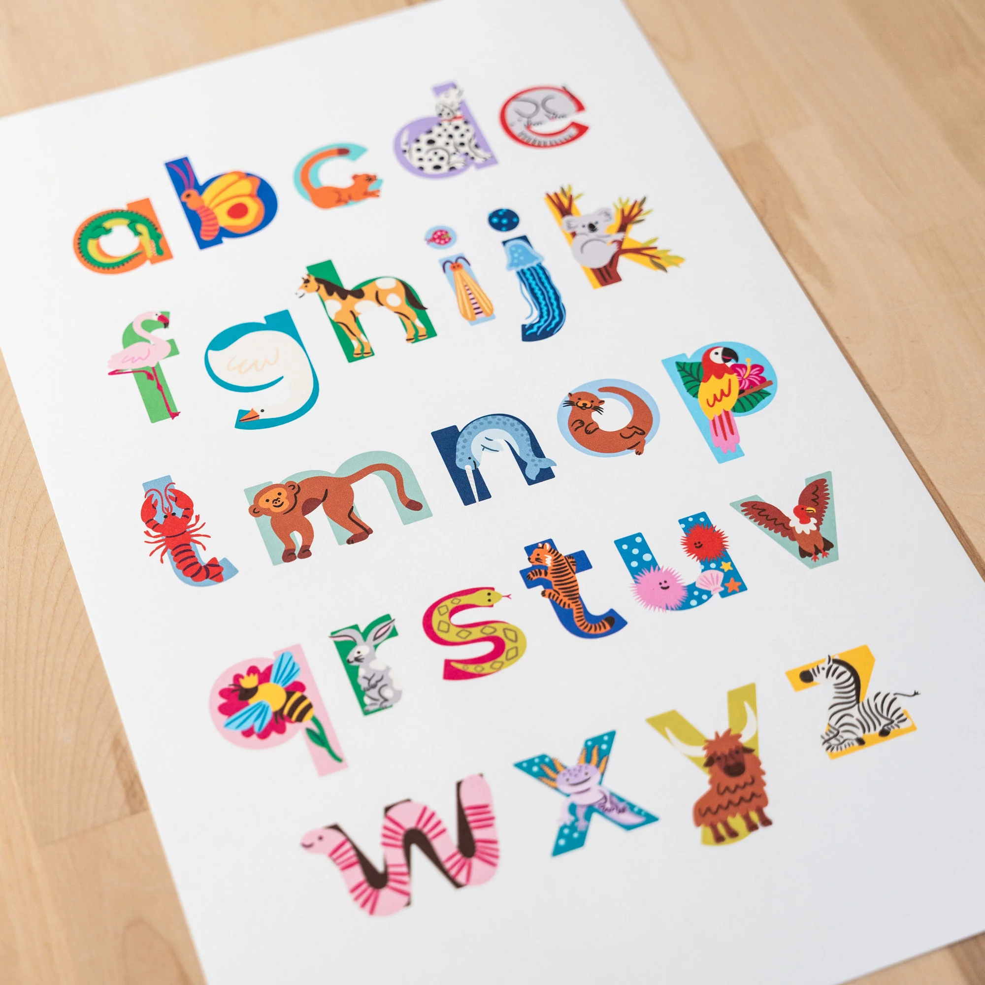Modern A to Z Animal Alphabet Art Print - Image 3