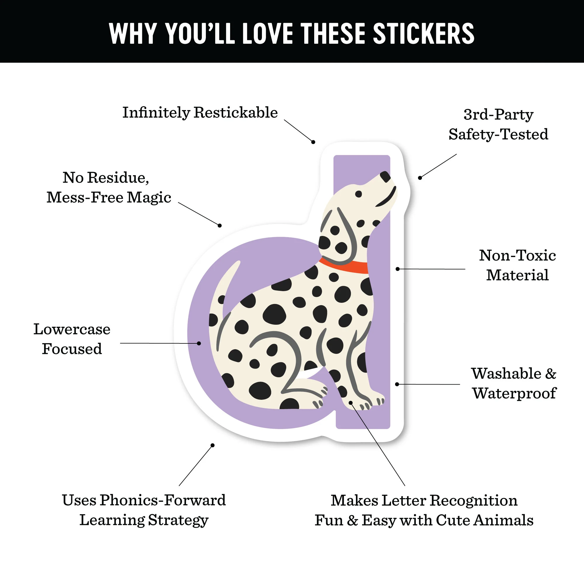 Animals A to Z Restickable Alphabet Stickers - Image 4