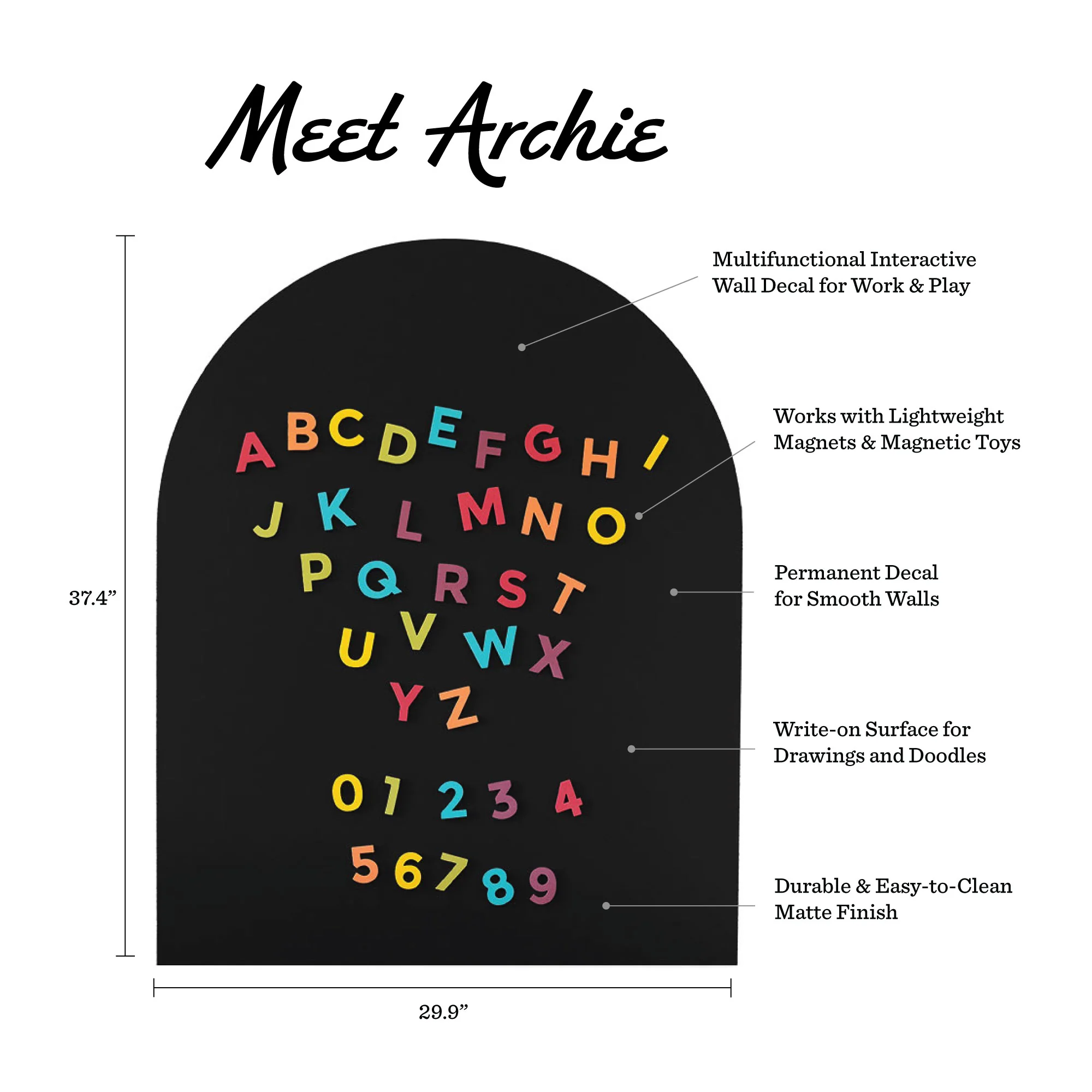 Arch Magnetic Wall Decal in Inky Black - Image 3