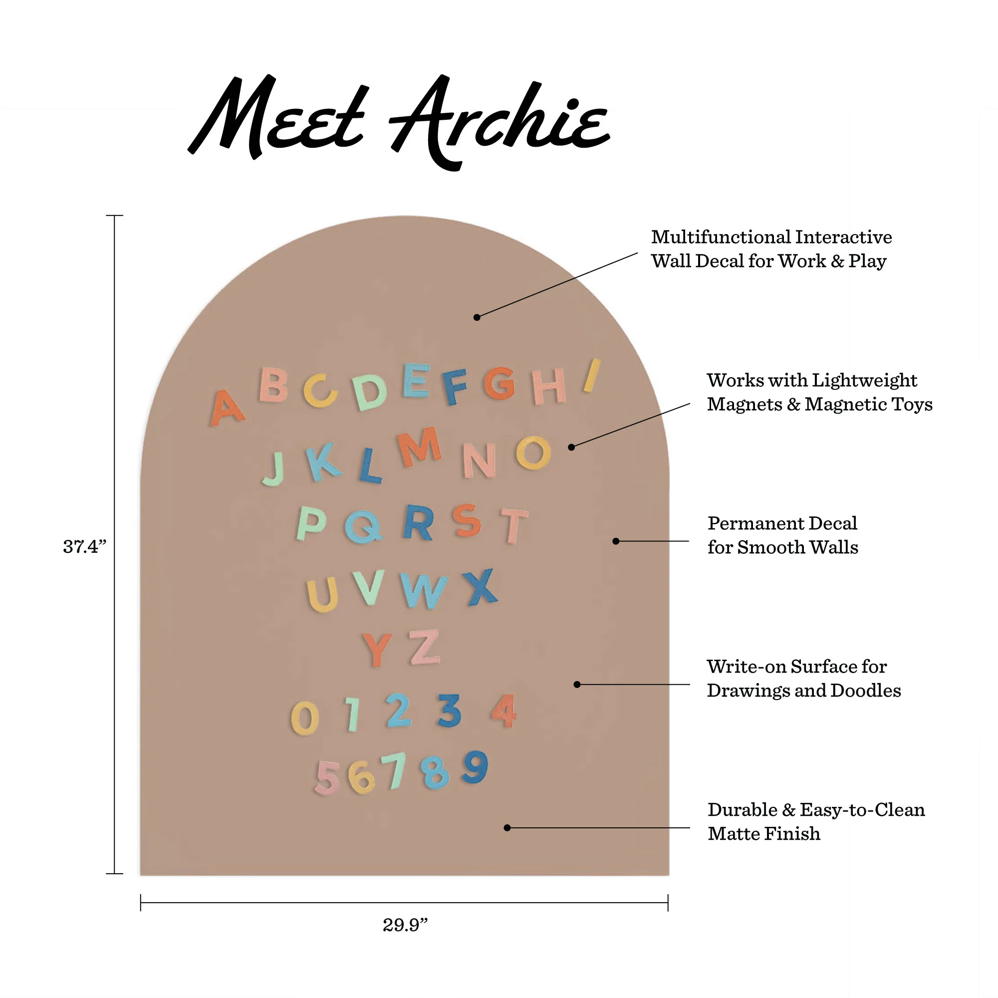 Arch Magnetic Wall Decal in Maple Latte - Image 3