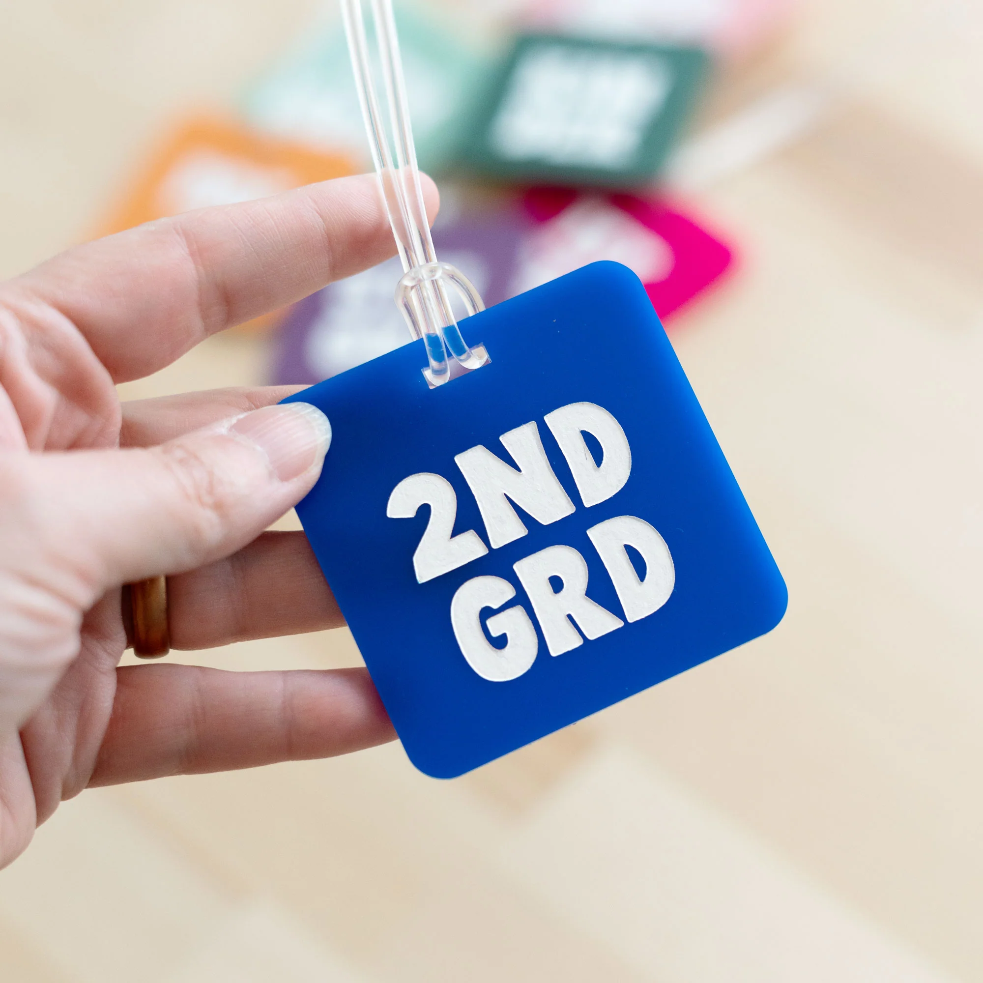 Elementary School Grade Level Acrylic Backpack Bagtag - Image 3