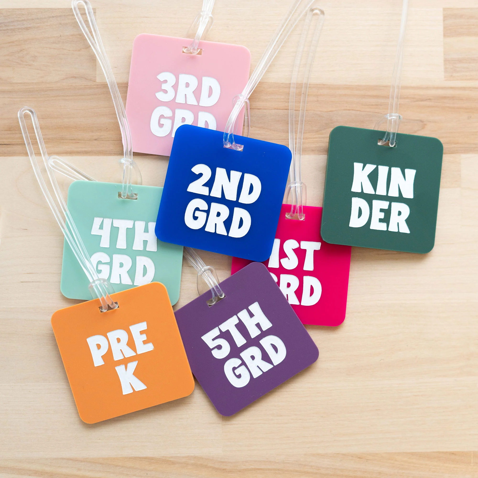 Elementary School Grade Level Acrylic Backpack Bagtag - Image 4