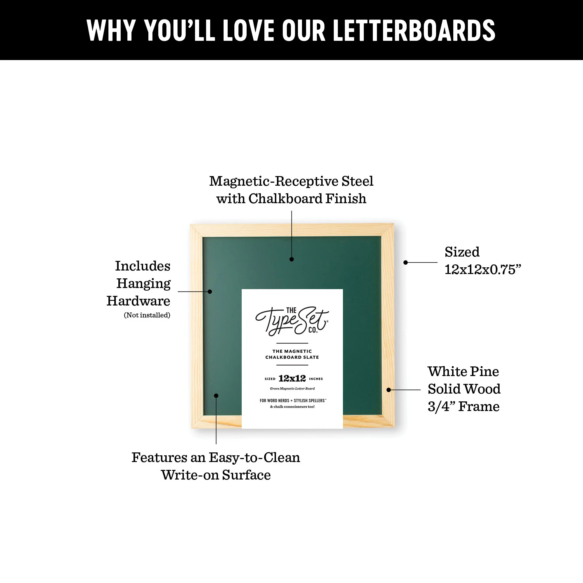 12x12 Green Magnetic Chalkboard - Image 4