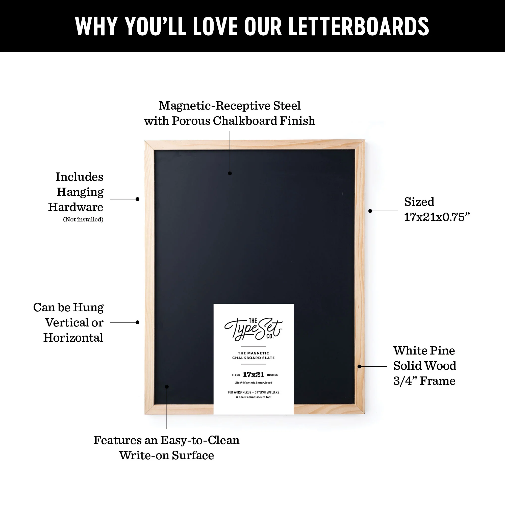 17x21 Black Magnetic Chalkboard - Image 4