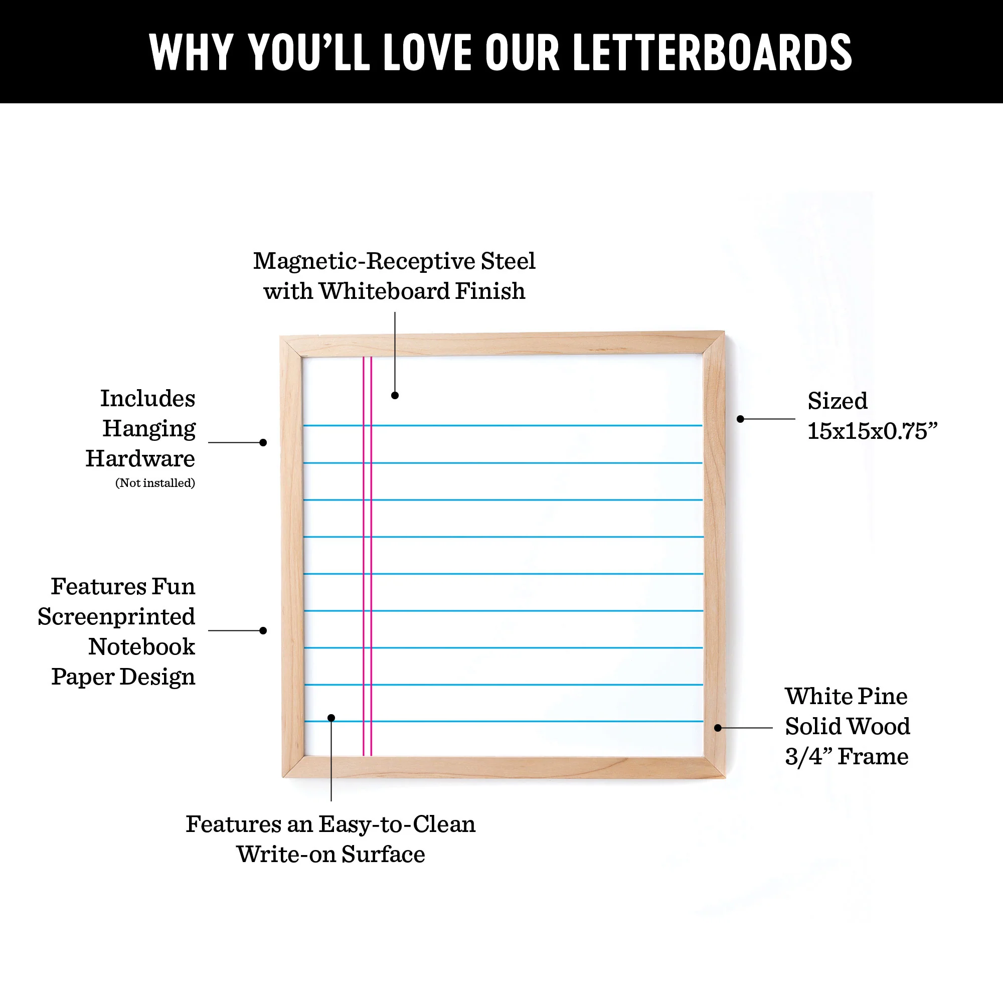 15x15 Magnetic Notebook Paper Magnetic Whiteboard - Image 4