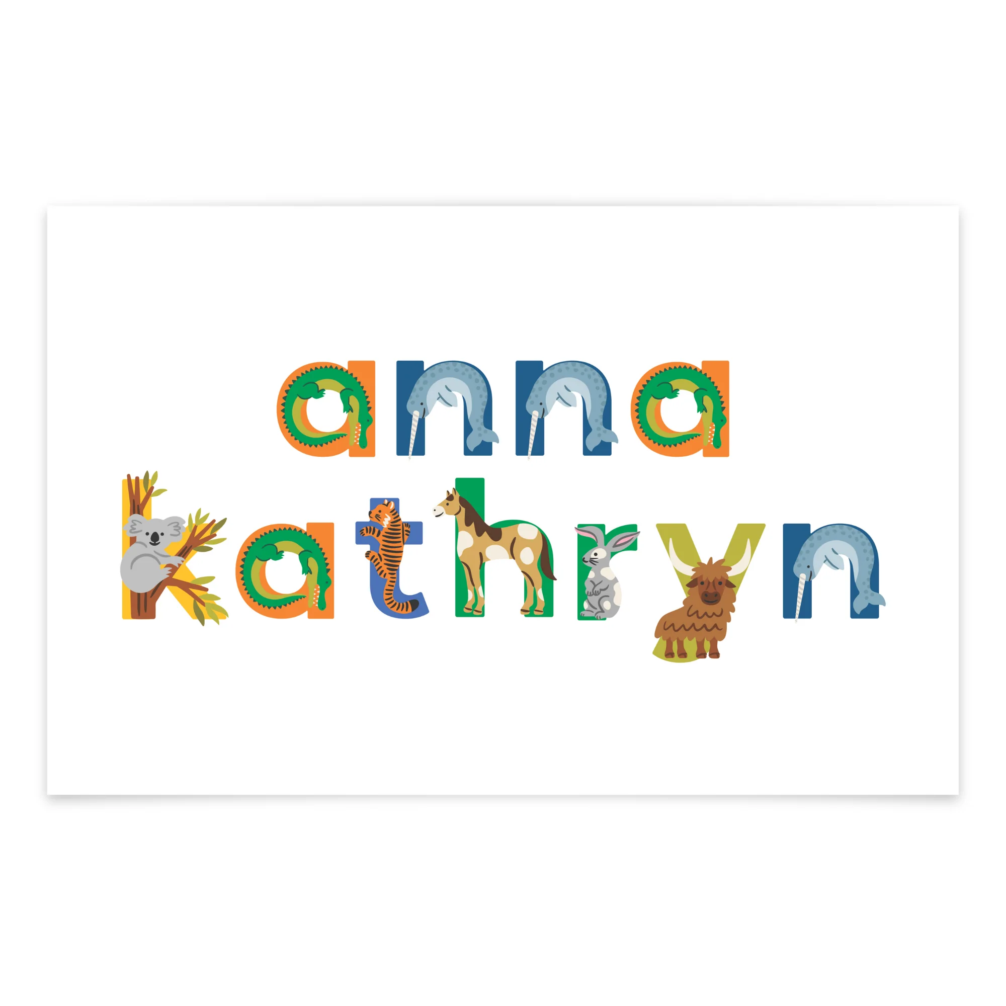 Personalized Name Animal Alphabet Art Print - Image 3