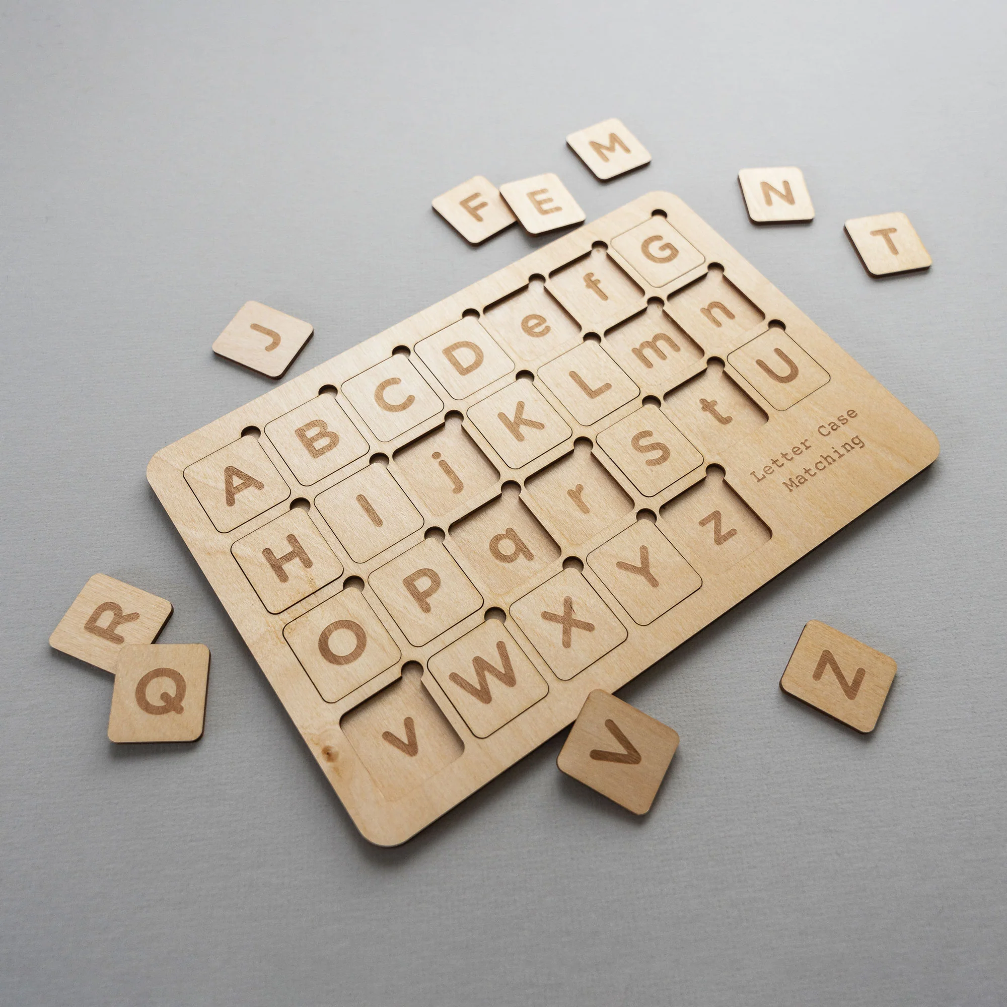 Wooden Letter Case Matching Game Puzzle - Image 3